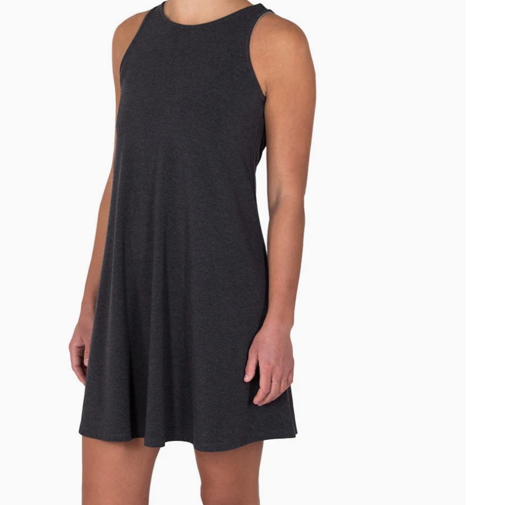 Free Fly Heather Charcoal Bamboo Flex Tank Swing Dress H11